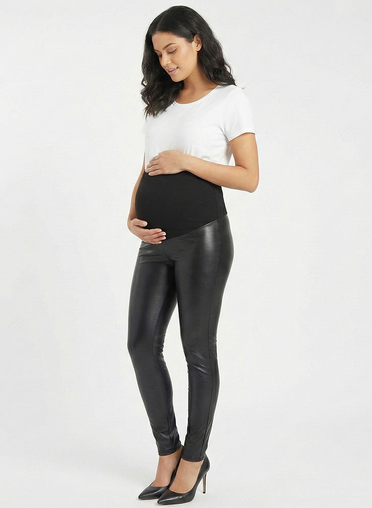 Leggins Maternos tipo Cuero | Fajón de Maternidad | Dos Amores