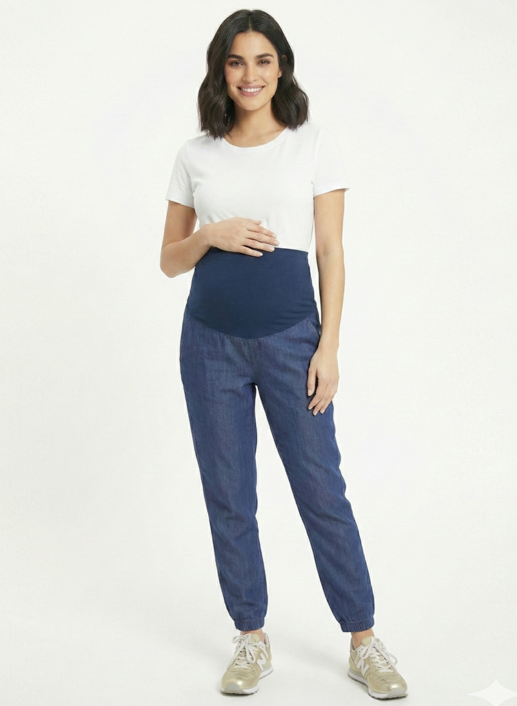 Jogger para embarazadas denim efect
