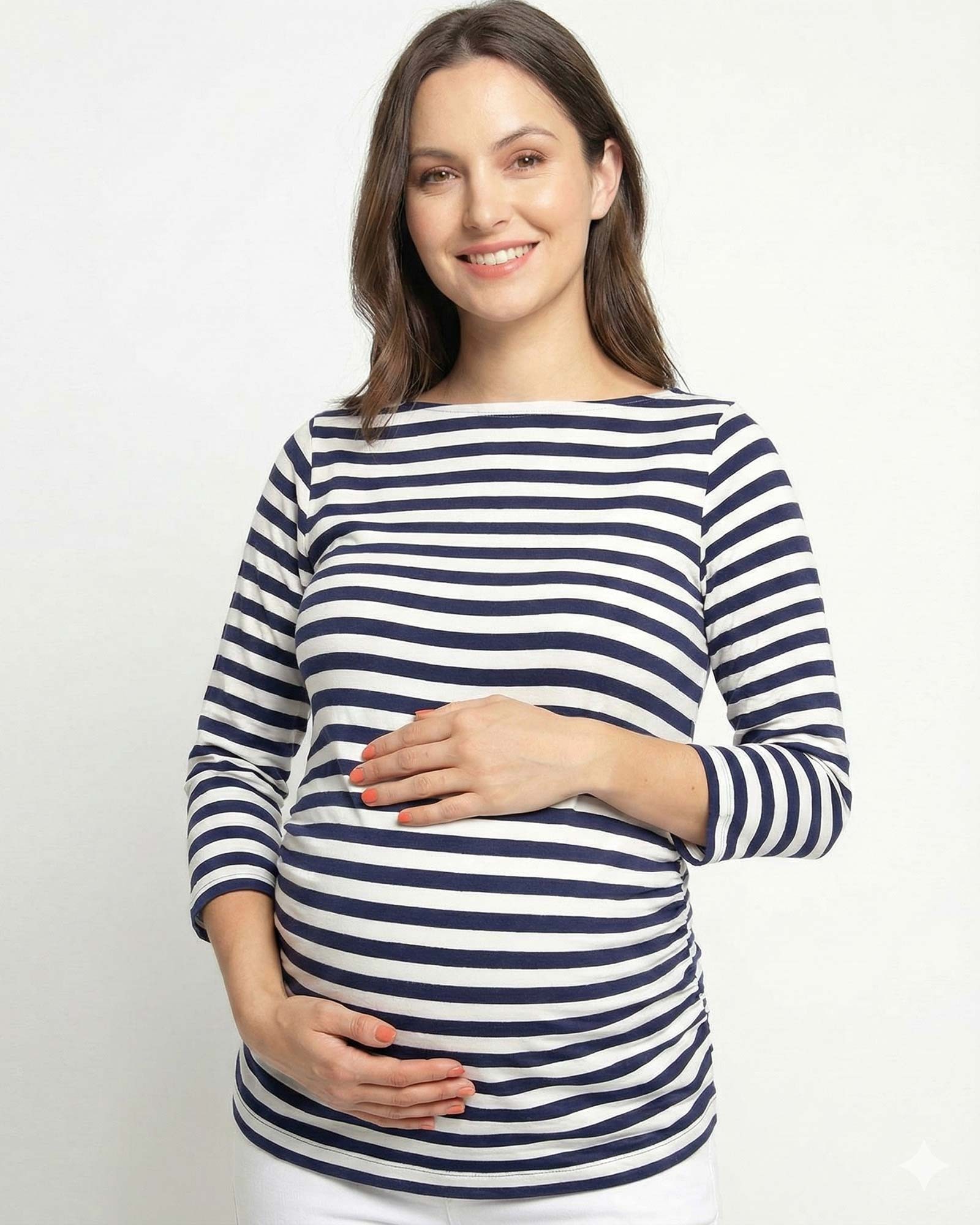 Blusa Materna Rayas Cuello Ojal | Moda Embarazo - Dos Amores