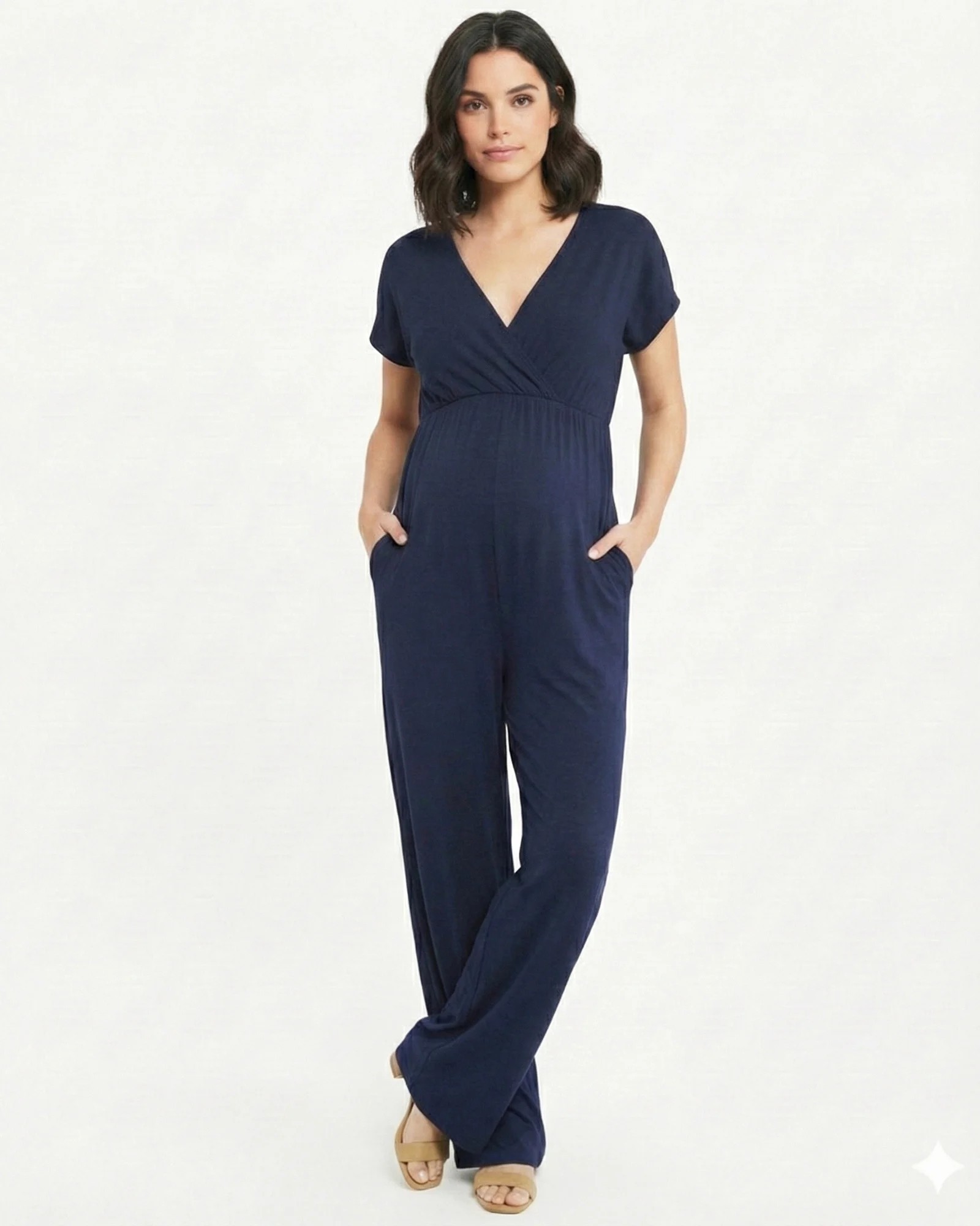 Enterizo Materno Azul Navy en Rayón | Lactancia y Confort | Dos Amores