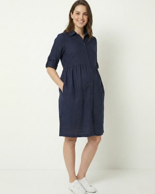 Vestido materno de lino fresco