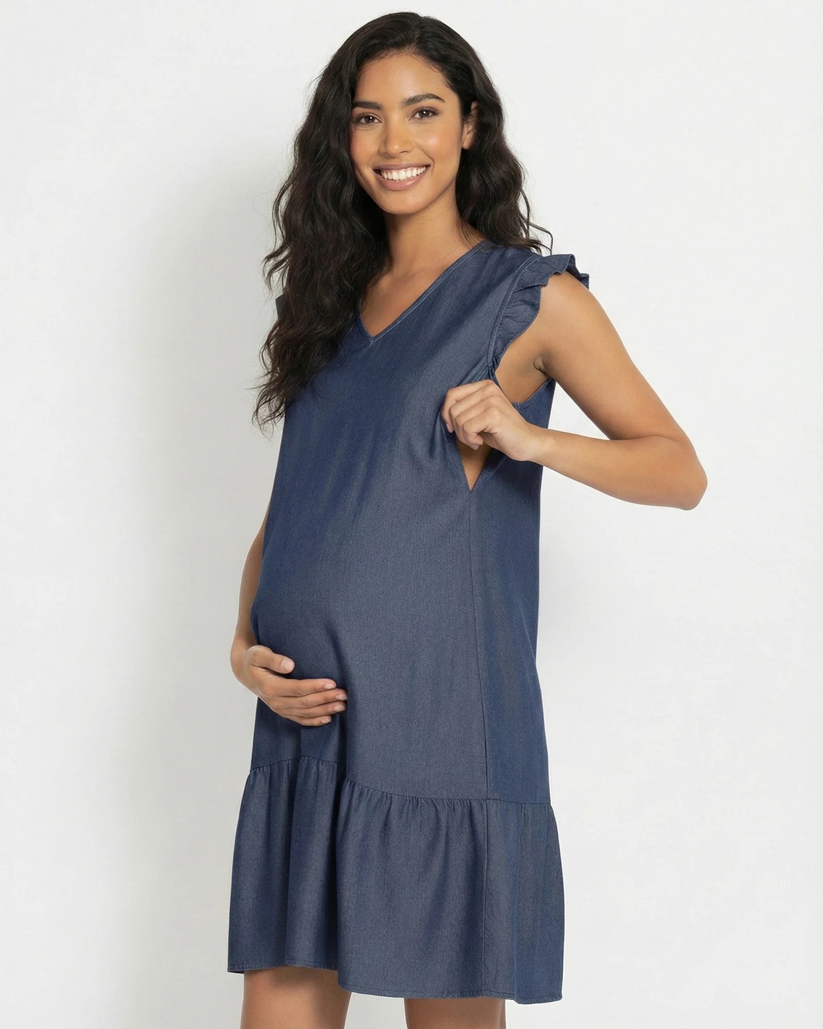 vestido materno en jeans