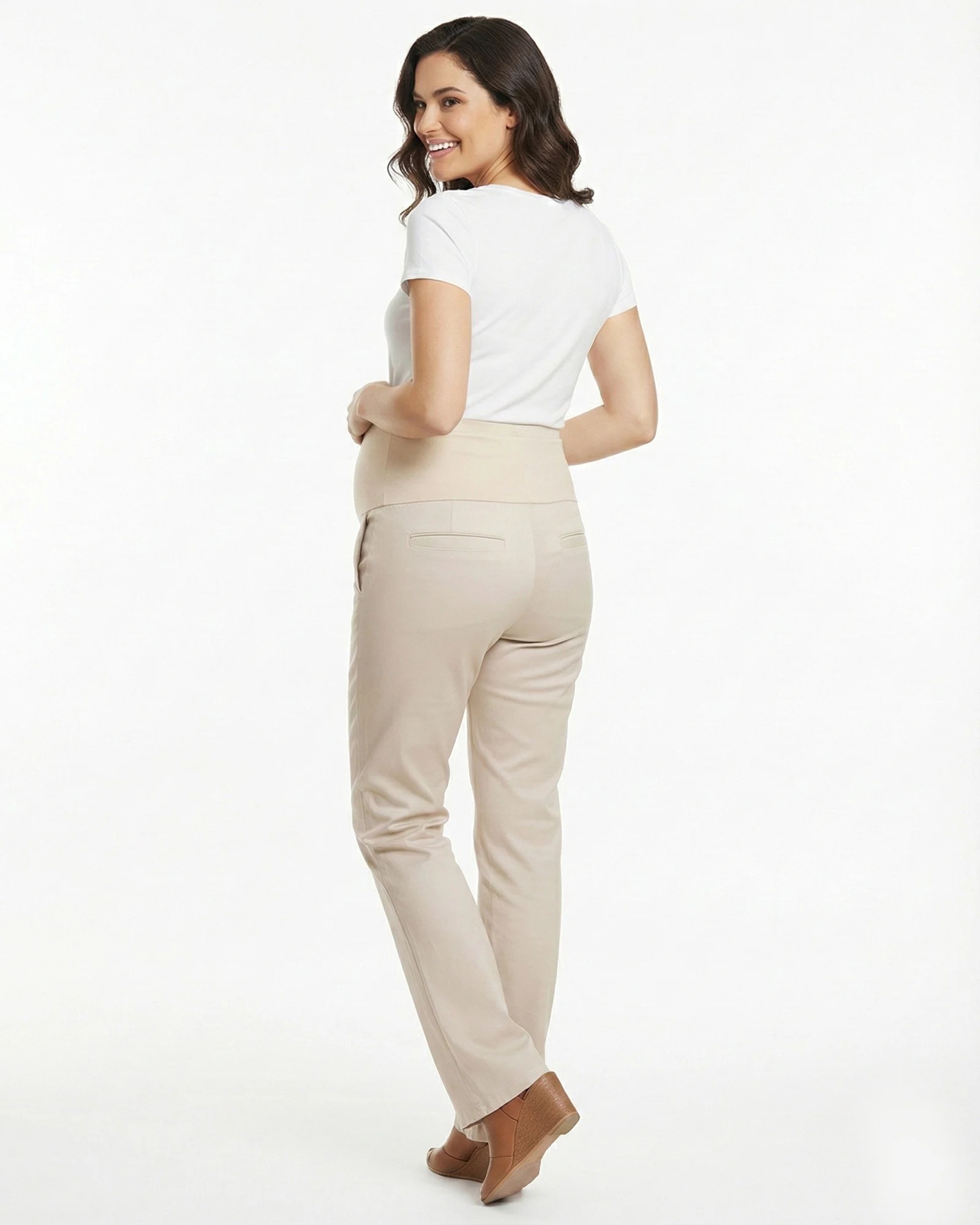 Pantalón Materno Bootcut Beige