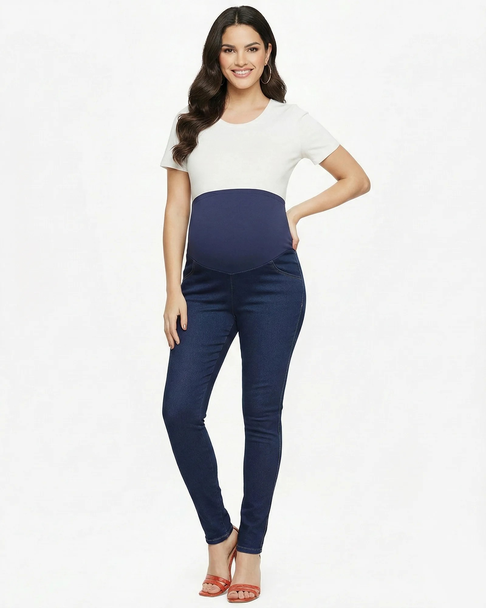 jeans maternos skinny oscuros