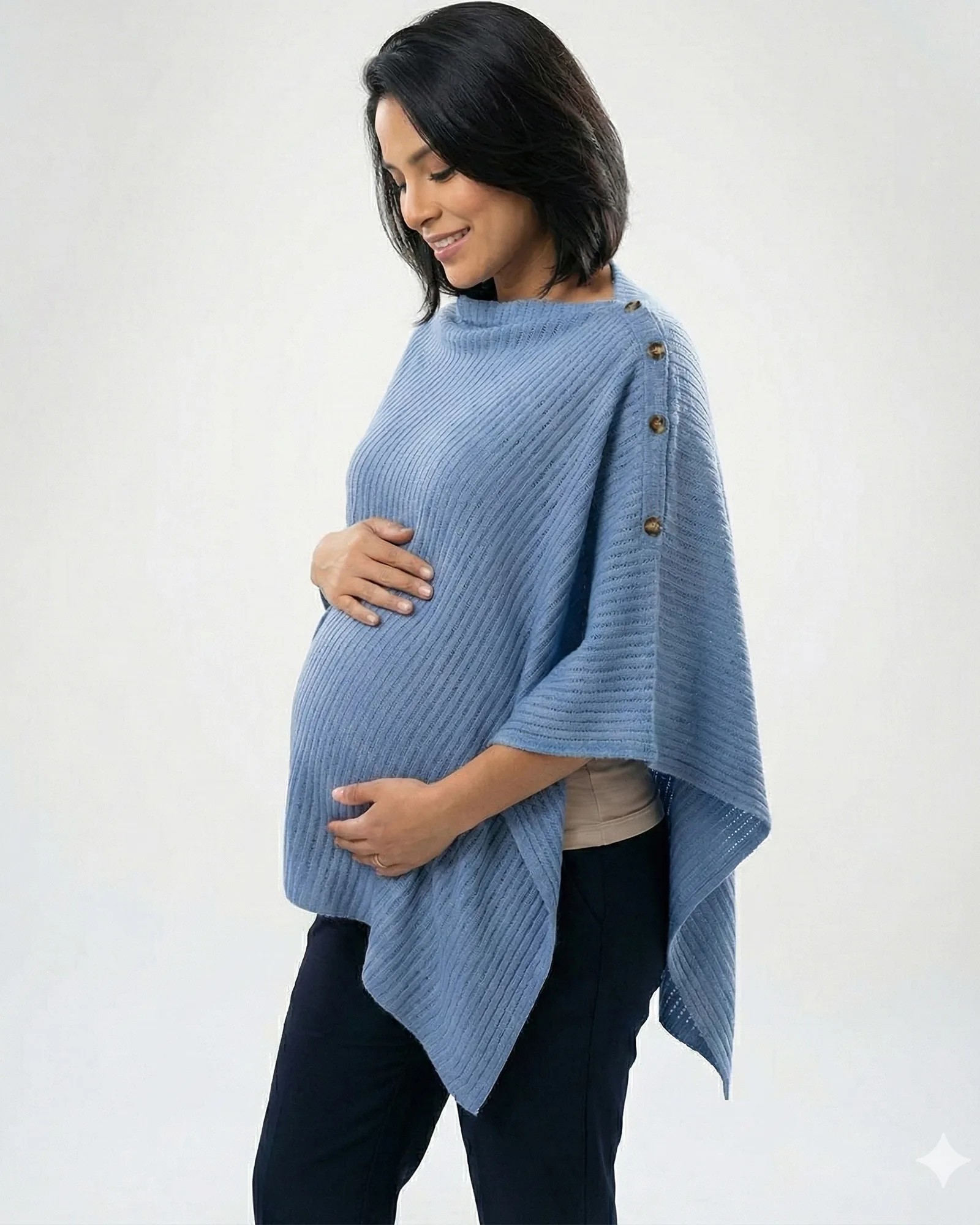 Capa Materna Tejida y Elegante | Embarazo y Lactancia Azul | Dos Amores