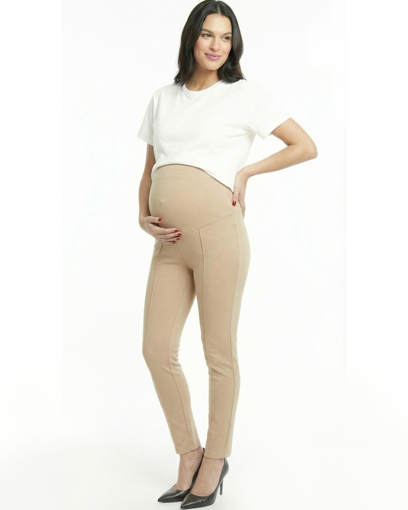 Pantalón Materno en Punto Roma con Vena Delantera | Elegancia y Soport