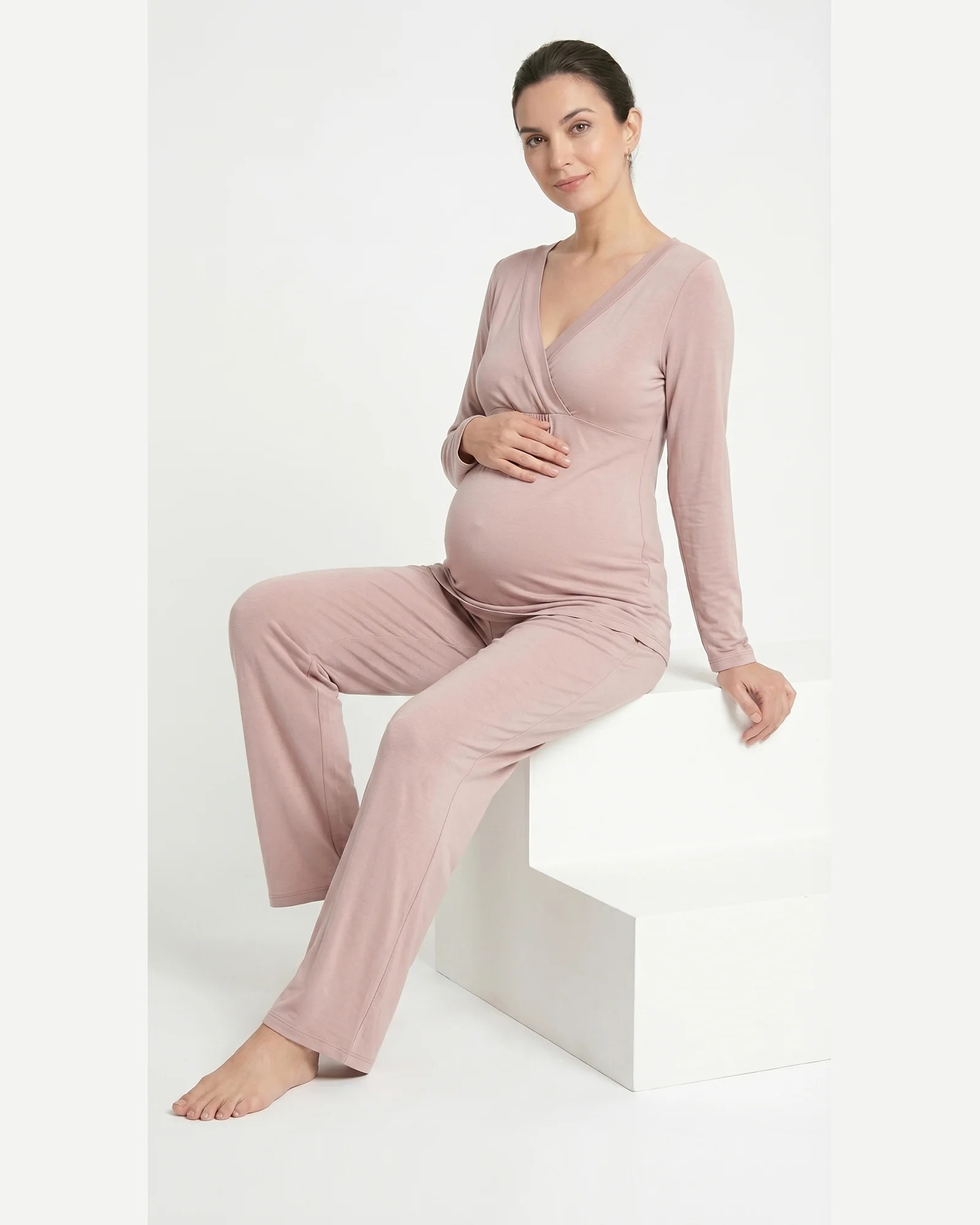 Pijama de Maternidad y Lactancia en Suave Jersey | Dos Amores