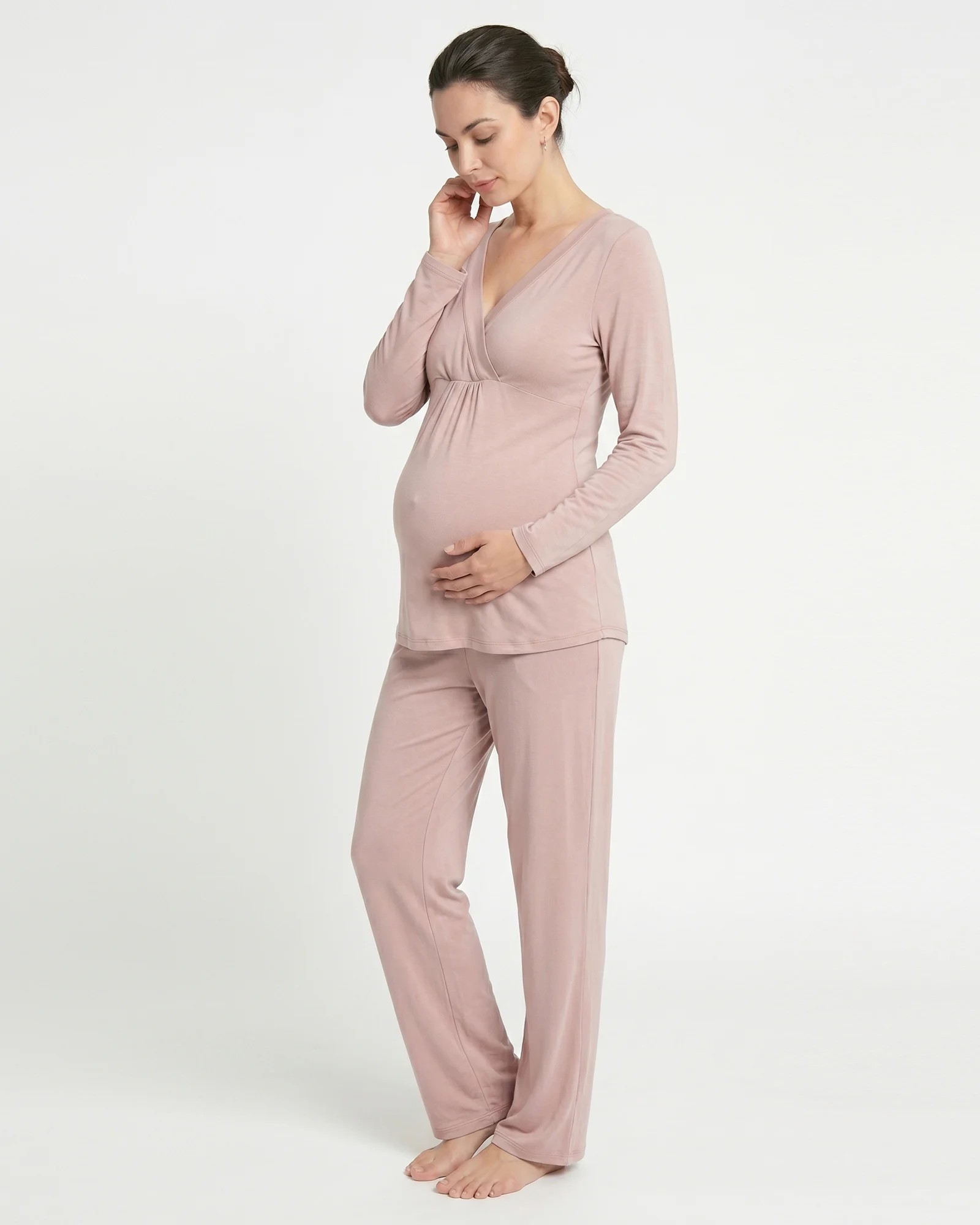 Pijama materna suave de viscosa stretch