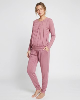 Pijama Materna y de Lactancia en Viscosa - Comodidad Rosewood