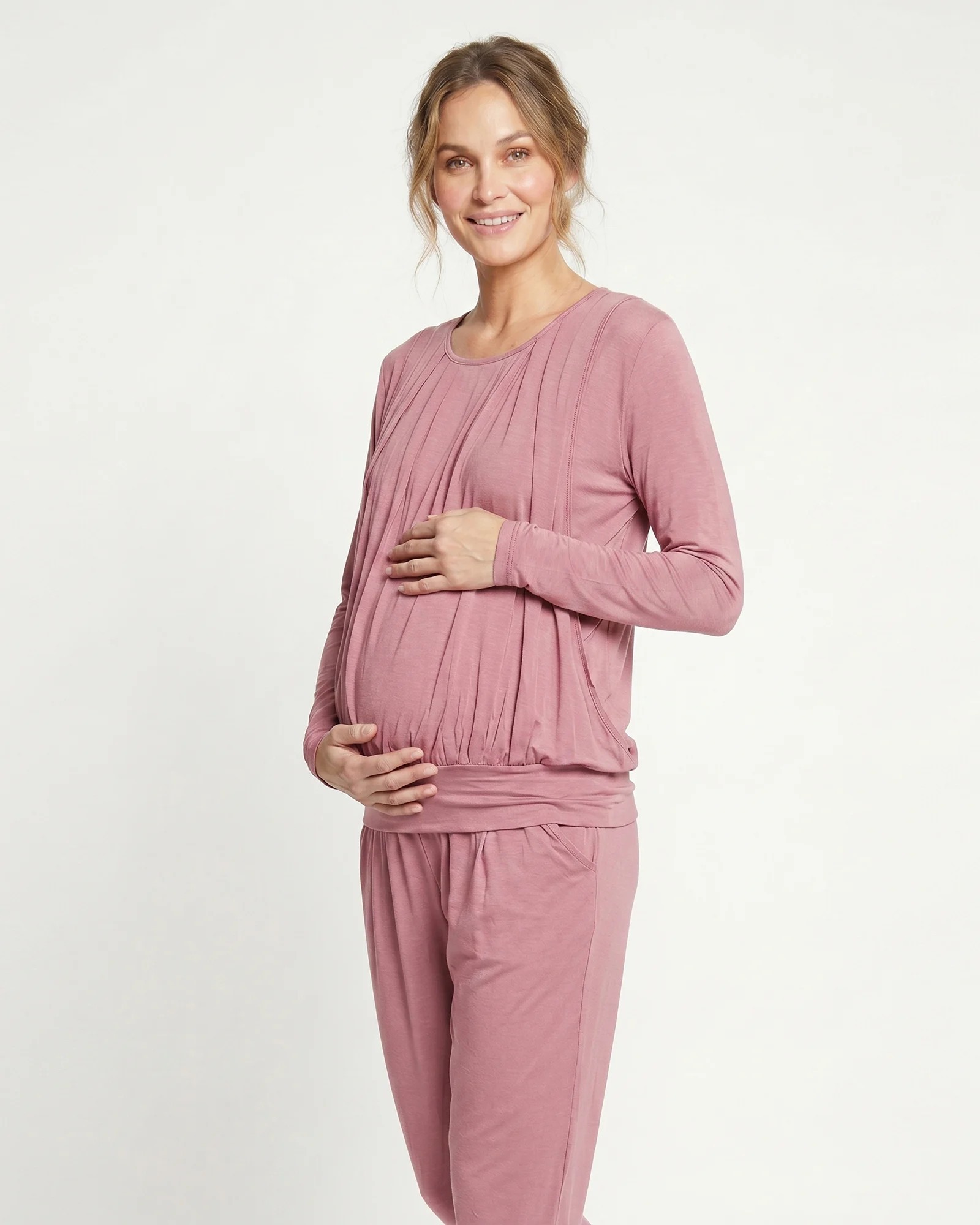 Pijama Materna y de Lactancia en Viscosa - Comodidad Rosewood