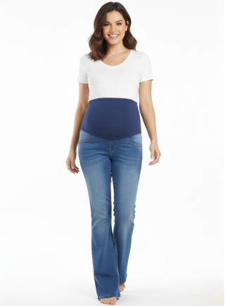 Jeans Maternidad Bota Campana Stretch | Moda Embarazo Colombia