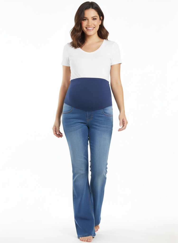 Jeans Maternidad Bota Campana Stretch | Moda Embarazo Colombia