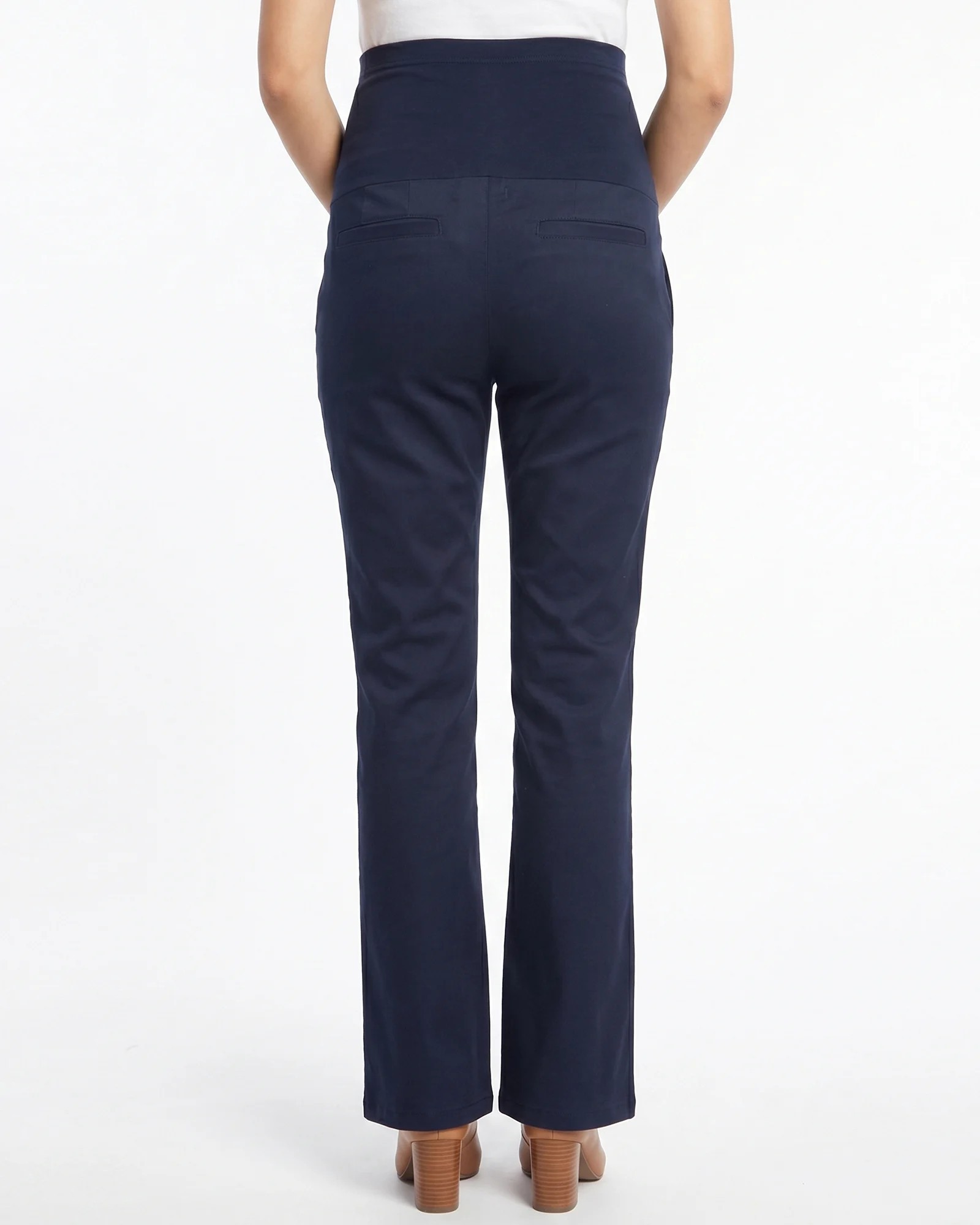 Pantalón Materno Azul Navy Drill Stretch | Moda Materna Colombia