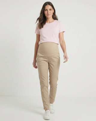 Pantalón Skinny Materno de Drill Beige