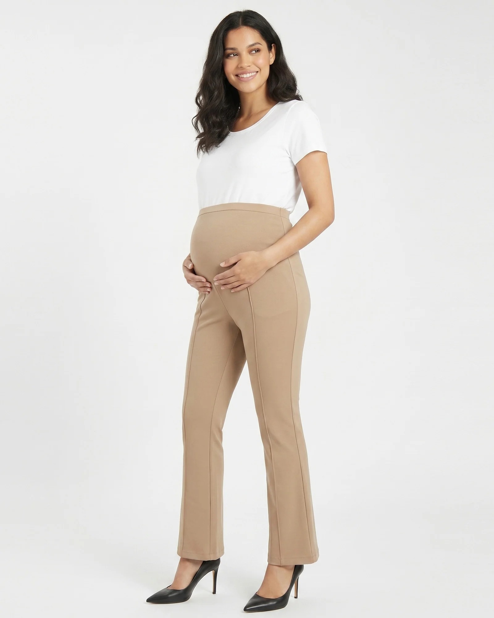 Pantalón Materno de Punto Roma Beige | Comodidad y Estilo