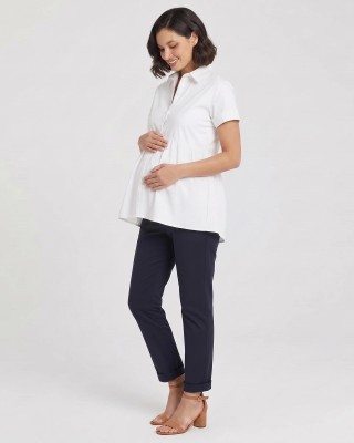 Camisa Materna Imperio en Popelina | Elegancia y Confort