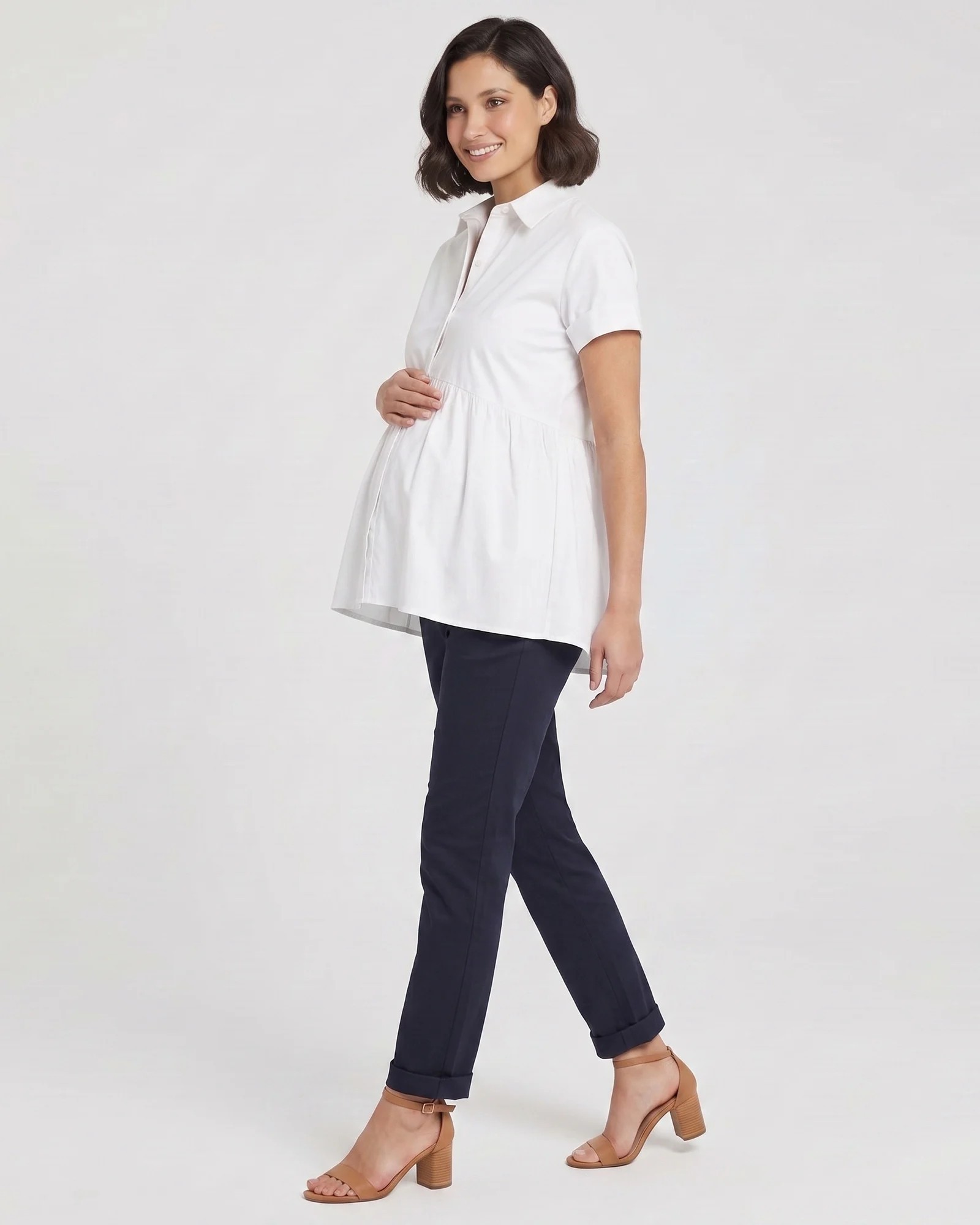 Camisa Materna Imperio en Popelina | Elegancia y Confort