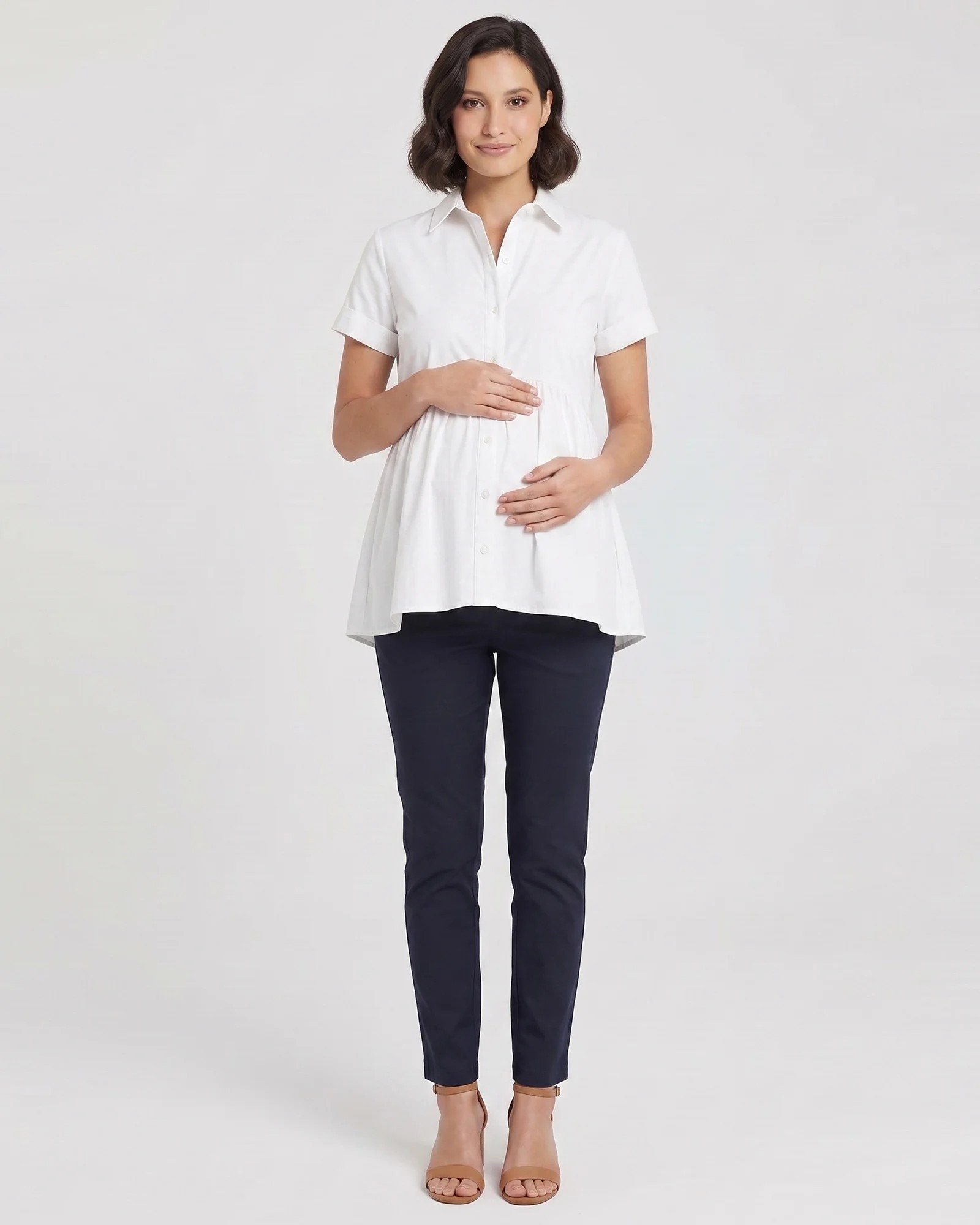 Camisa Materna Imperio en Popelina | Elegancia y Confort