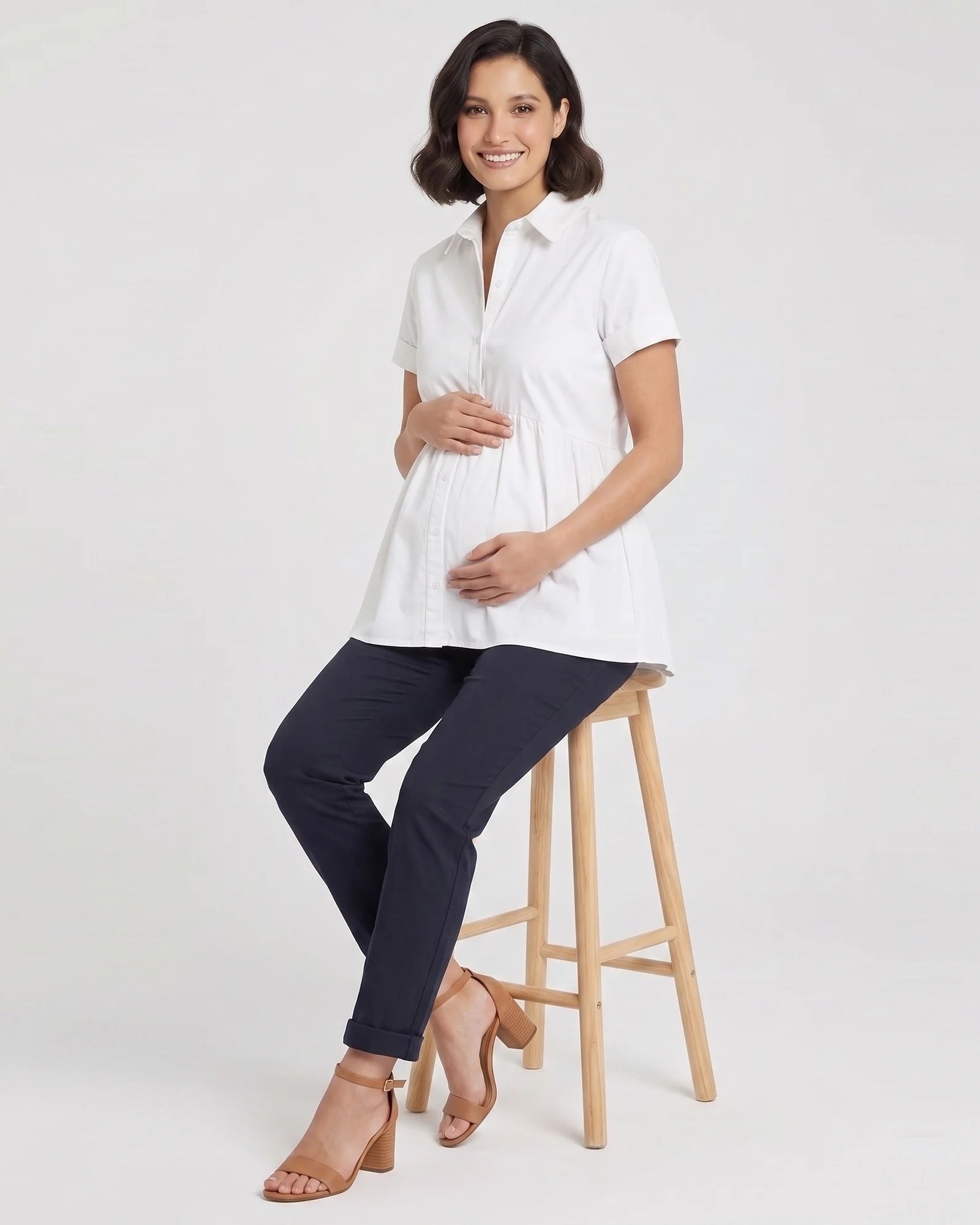 Camisa Materna Imperio en Popelina | Elegancia y Confort