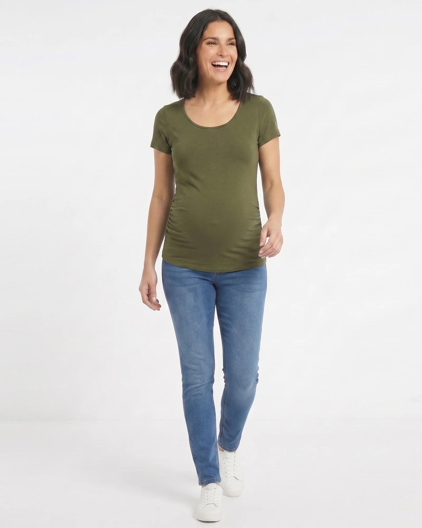 Camiseta Materna en Algodón Licrado | Cuello Scoop