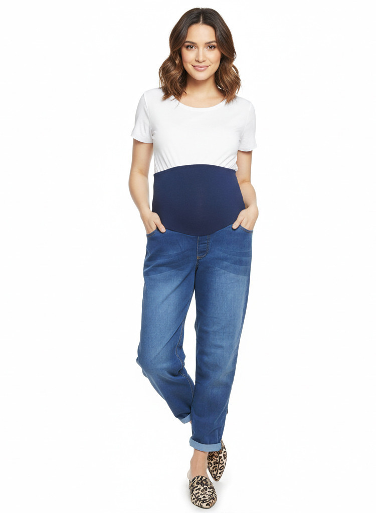 Jeans Boy Friend Maternos Stone