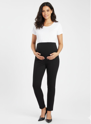Pantalón materno puntiroma negro | Ropa de maternidad Colombia