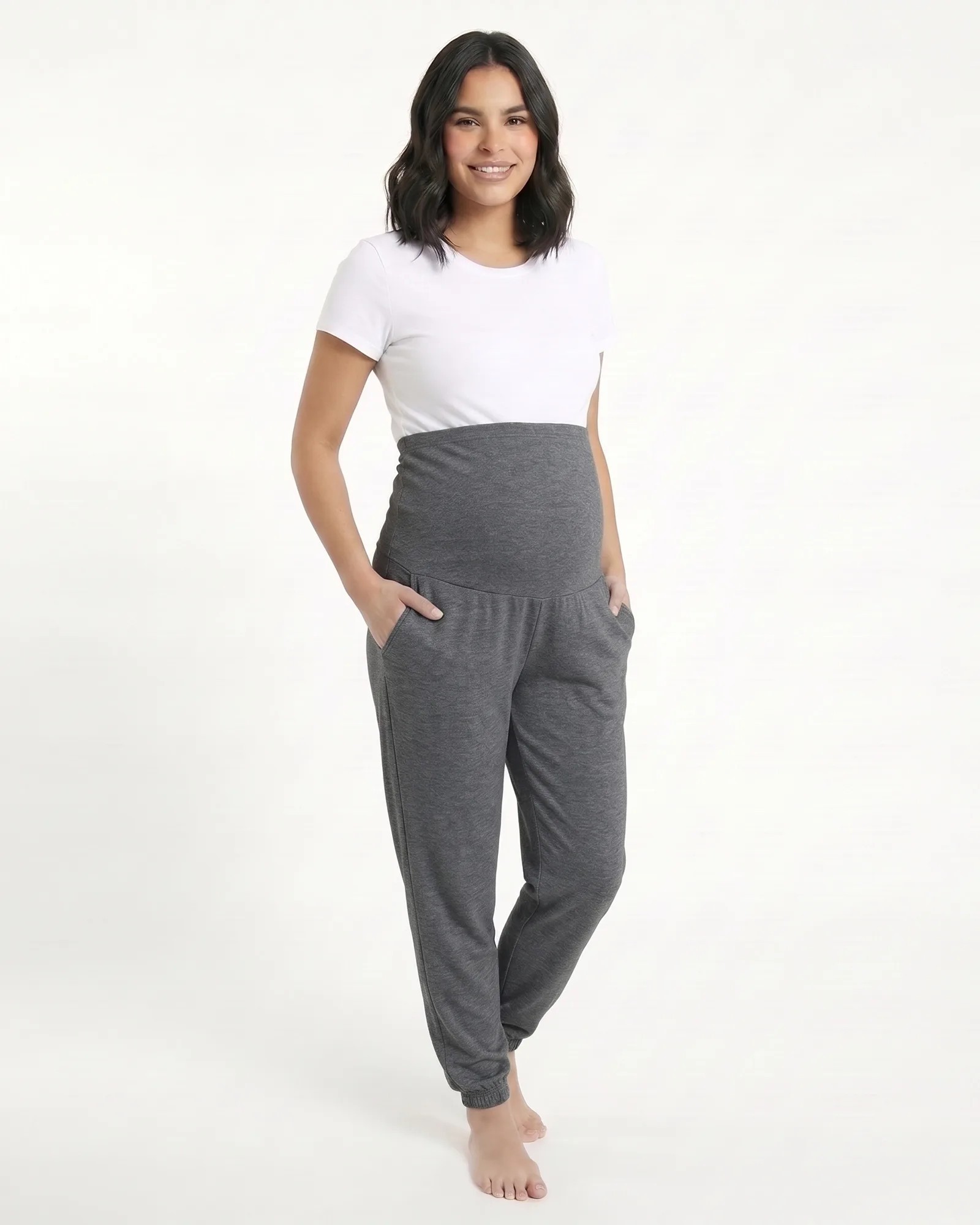 Jogger Materno Gris Jaspe Oscuro | Confort y Soporte