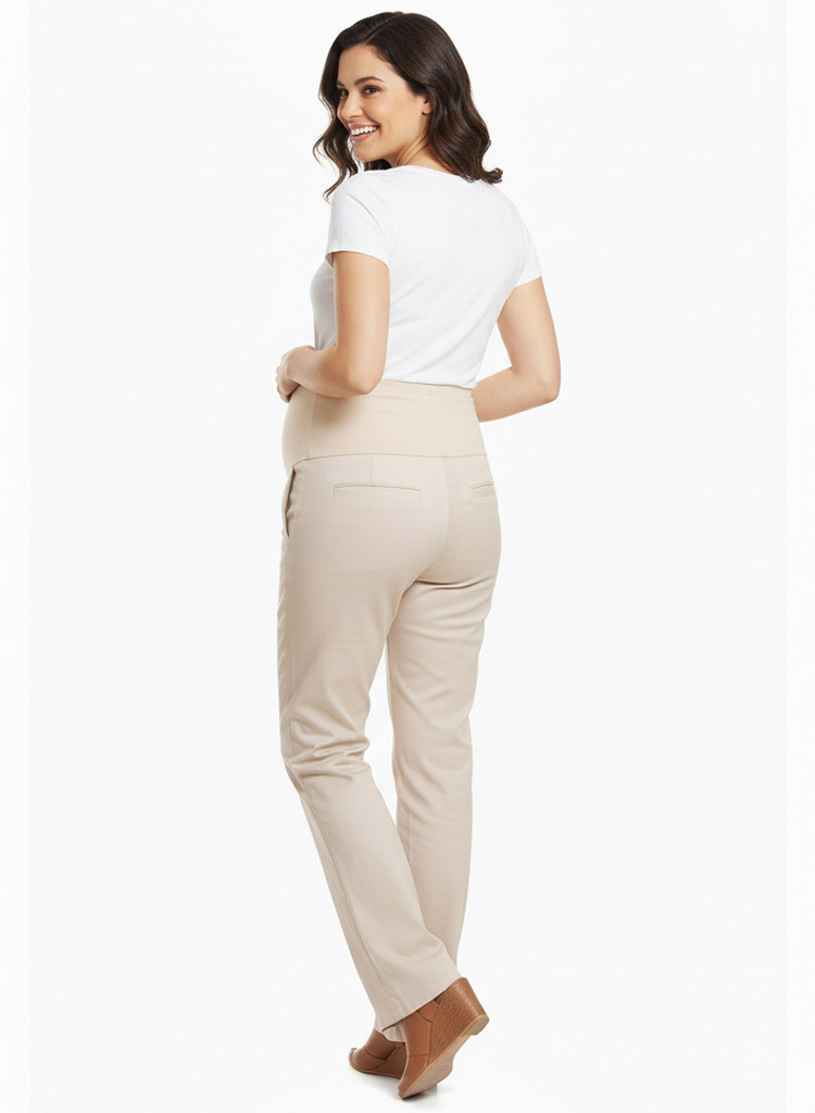 Pantalón Materno Bootcut Beige