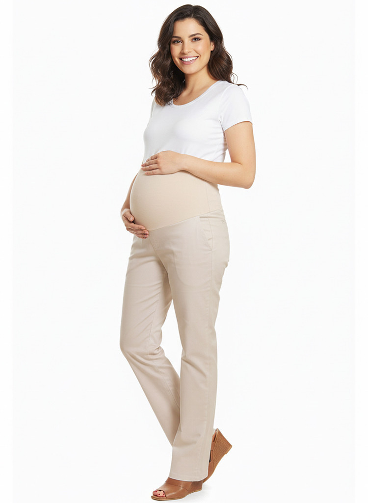 Pantalón Materno Bootcut Beige