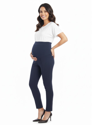 Pantalon Maternidad Punto Roma Navy | Comodidad y Estilo