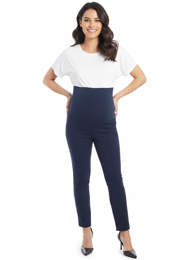 Pantalon Maternidad Punto Roma Navy | Comodidad y Estilo