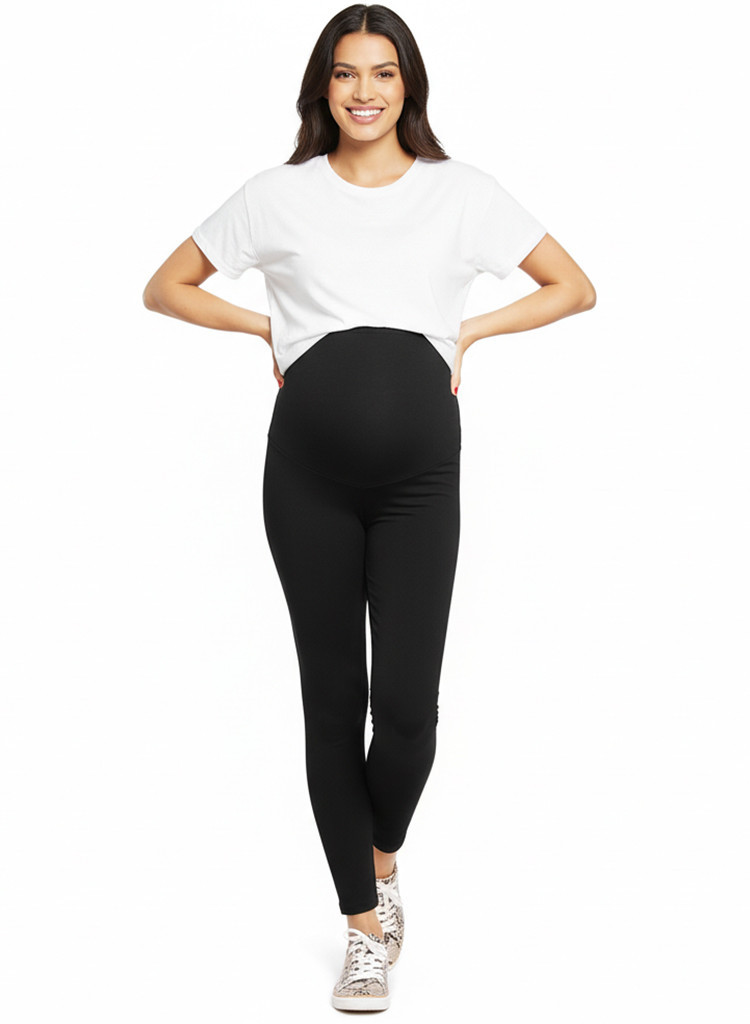 Leggins Maternos Negros de Algodón | Comodidad y Estilo