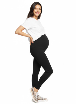 Leggins Maternos Negros de Algodón | Comodidad y Estilo