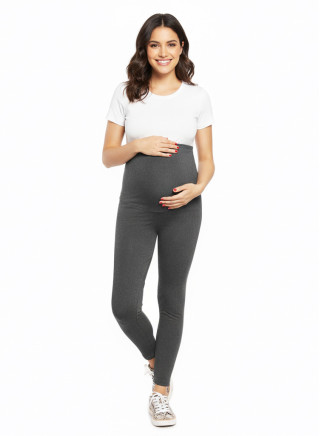 Leggings Maternidad Algodón Gris Jaspeado Colombia | Comodidad y Estilo