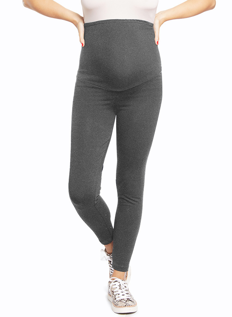 Leggings Maternidad Algodón Gris Jaspeado Colombia | Comodidad y Estilo