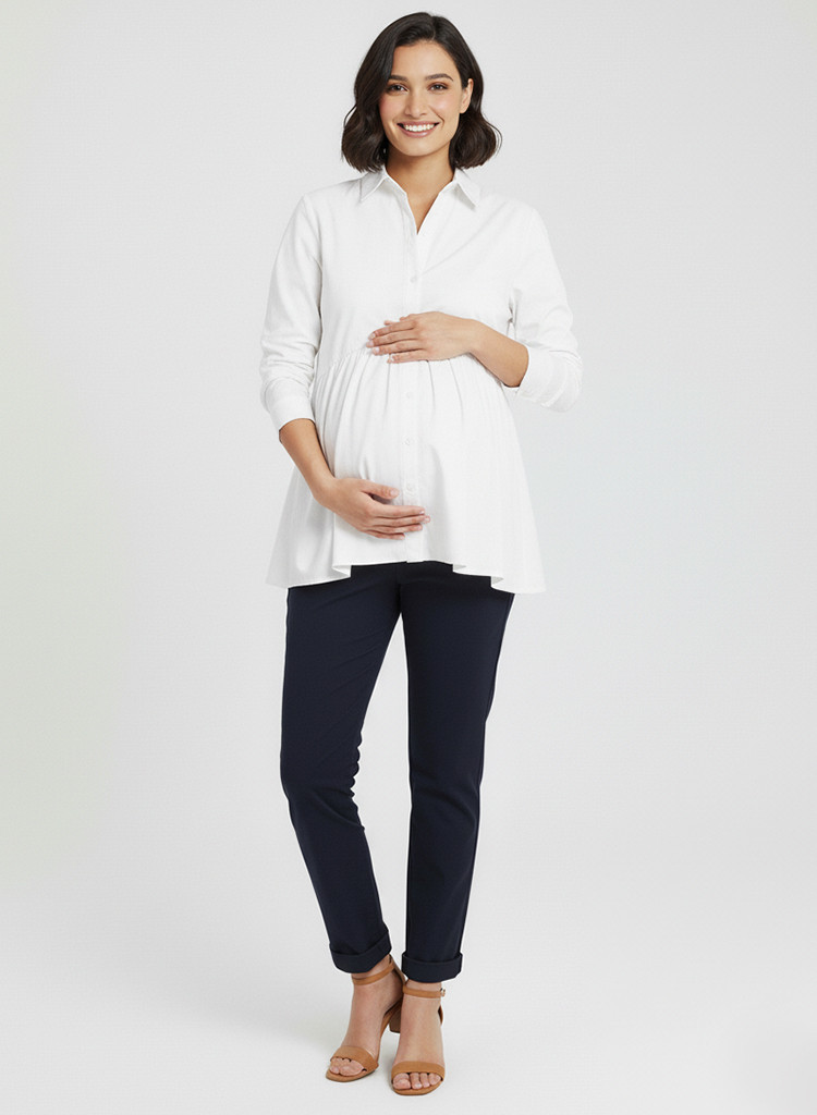 Camisa Materna Imperio Blanca | Ropa Embarazo Oficina