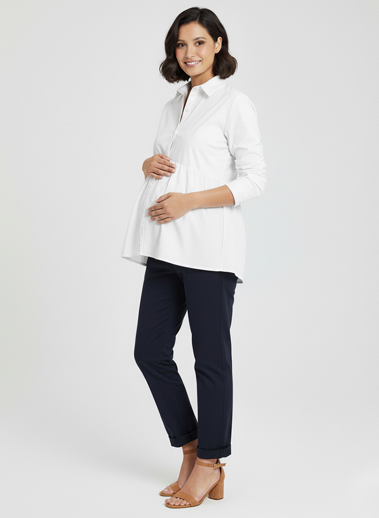 Camisa Materna Imperio Blanca | Ropa Embarazo Oficina
