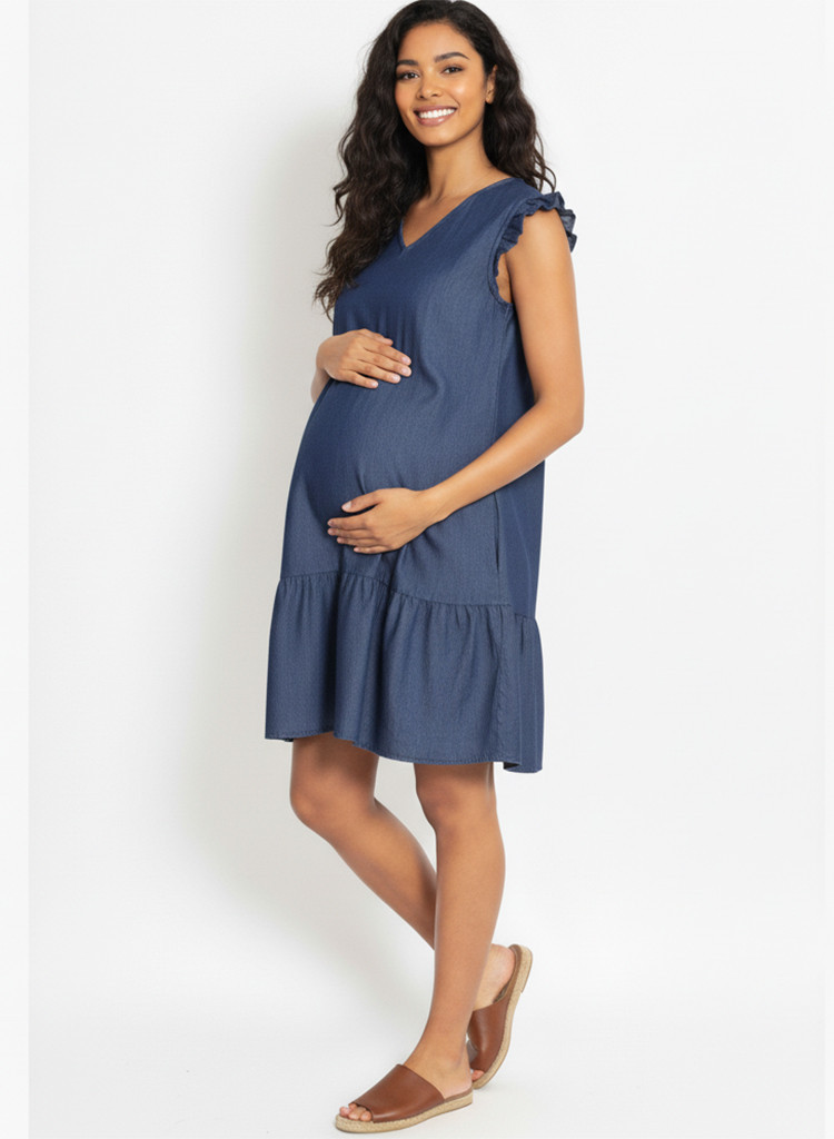 Vestido Materno de Chambray