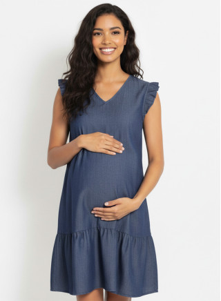 Vestido Materno de Chambray