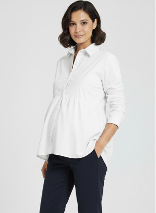 Camisa Materna Imperio Blanca | Ropa Embarazo Oficina